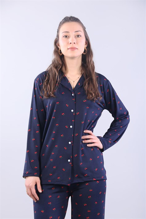 3306 Milan Soft Gömlek Yaka Uzun Kol Uzun Alt Pijama Takımı