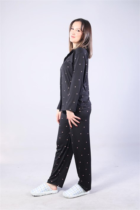 3306 Milan Soft Gömlek Yaka Uzun Kol Uzun Alt Pijama Takımı