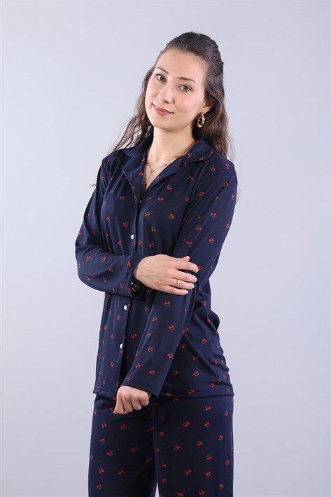 3306 Milan Soft Gömlek Yaka Uzun Kol Uzun Alt Pijama Takımı