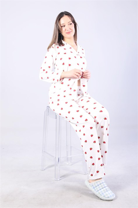 3306 Milan Soft Gömlek Yaka Uzun Kol Uzun Alt Pijama Takımı