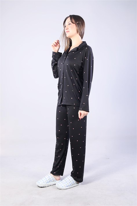 3306 Milan Soft Gömlek Yaka Uzun Kol Uzun Alt Pijama Takımı