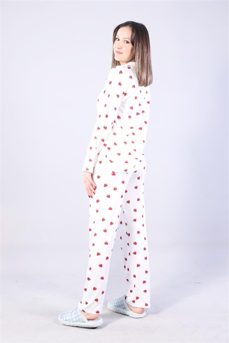 3306 Milan Soft Gömlek Yaka Uzun Kol Uzun Alt Pijama Takımı