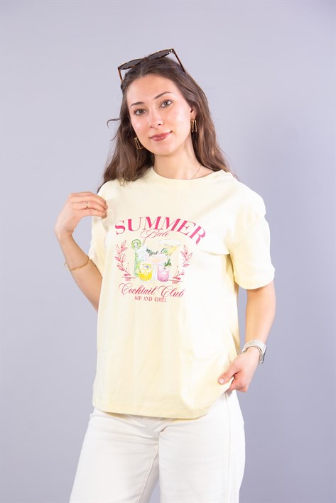 3405 Summer Bale O Yaka T-shirt