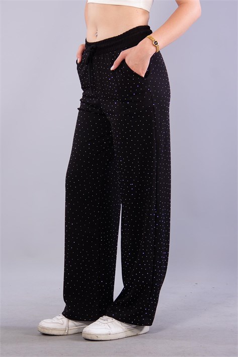 3718 Taşlı Beli Lastikli Pantolon