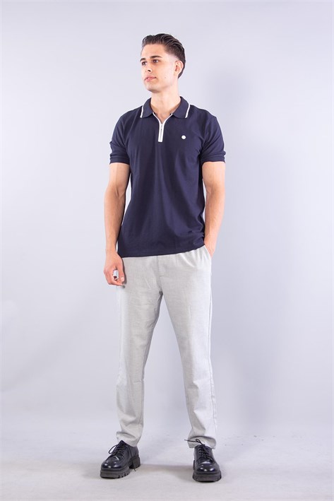 4062 Polo Yaka Fermuarlı T-shirt