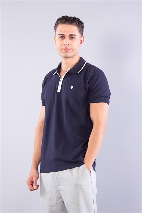 4062 Polo Yaka Fermuarlı T-shirt