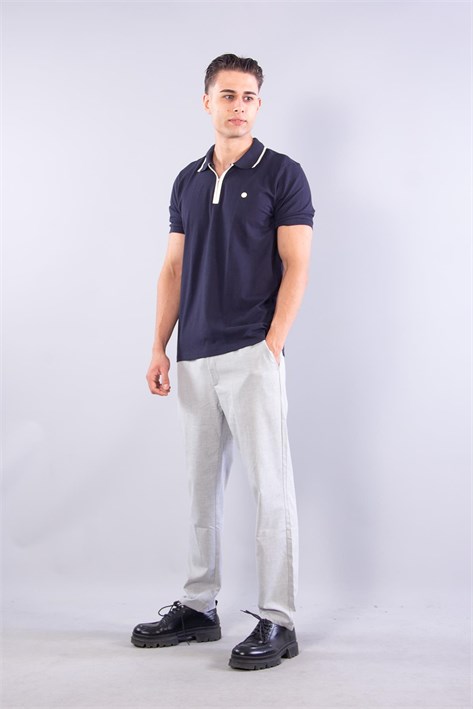 4062 Polo Yaka Fermuarlı T-shirt