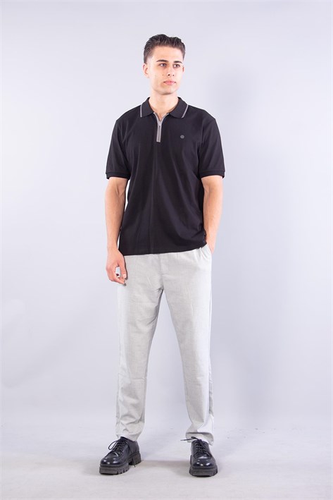 4062 Polo Yaka Fermuarlı T-shirt