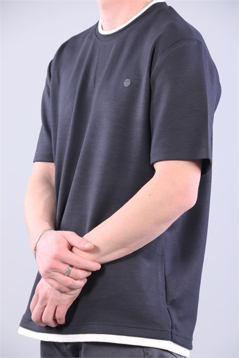 4091 O Yaka Etek Ucu Farklı T-shirt