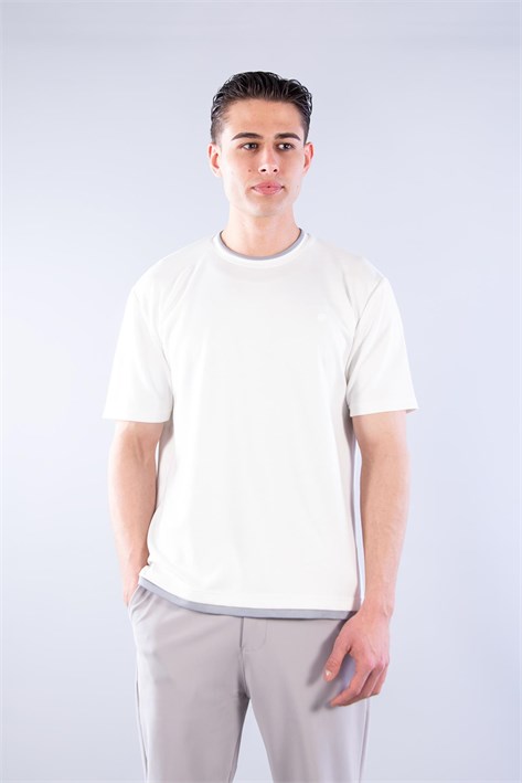 4091 O Yaka Etek Ucu Farklı T-shirt