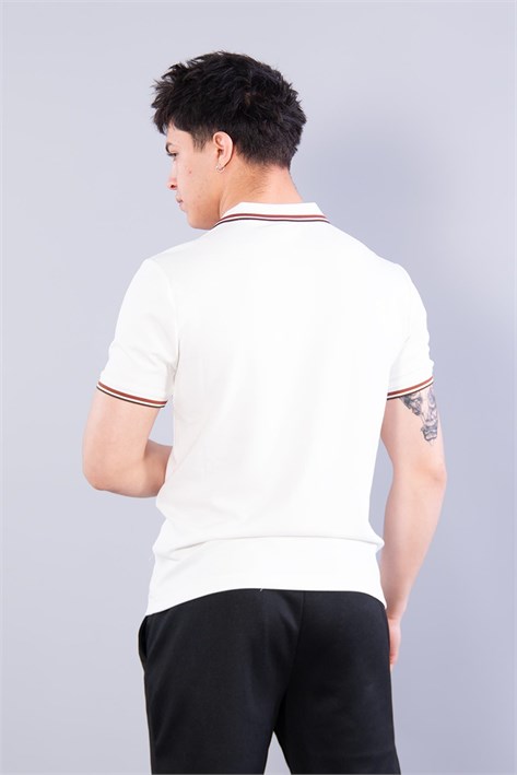 4623 Yakalı Çizgili Modal Kumaş T-shirt
