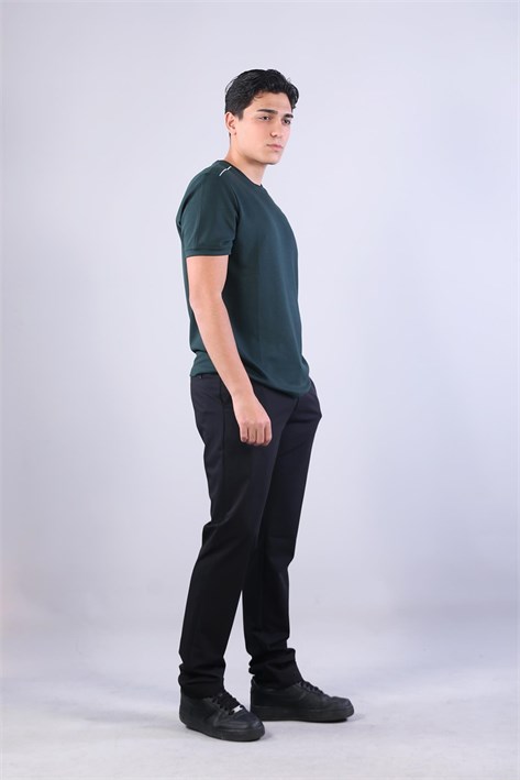 4625 Modal Kumaş Omuz Trikolu O Yaka T-shirt
