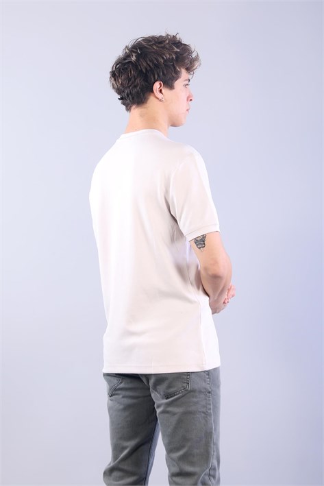 4625 Modal Kumaş Omuz Trikolu O Yaka T-shirt