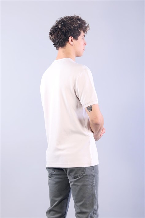 4625 Modal Kumaş Omuz Trikolu O Yaka T-shirt