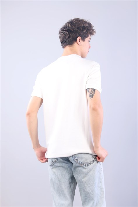 4625 Modal Kumaş Omuz Trikolu O Yaka T-shirt