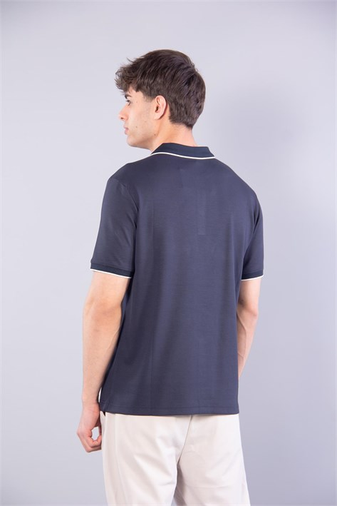 4626 Modal Omuz Parçalı Yakalı T-shirt