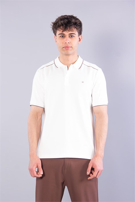 4626 Modal Omuz Parçalı Yakalı T-shirt