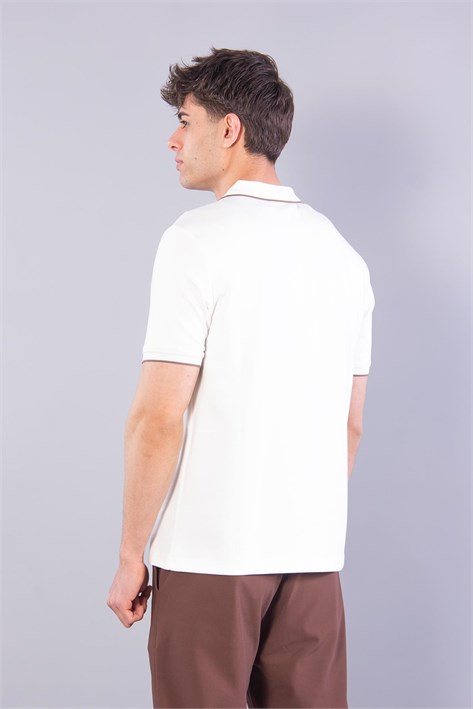 4626 Modal Omuz Parçalı Yakalı T-shirt