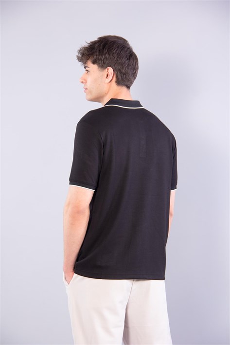 4626 Modal Omuz Parçalı Yakalı T-shirt