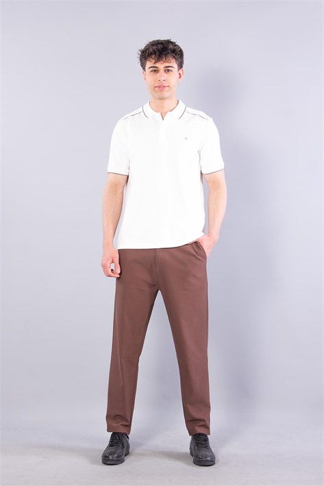 4626 Modal Omuz Parçalı Yakalı T-shirt