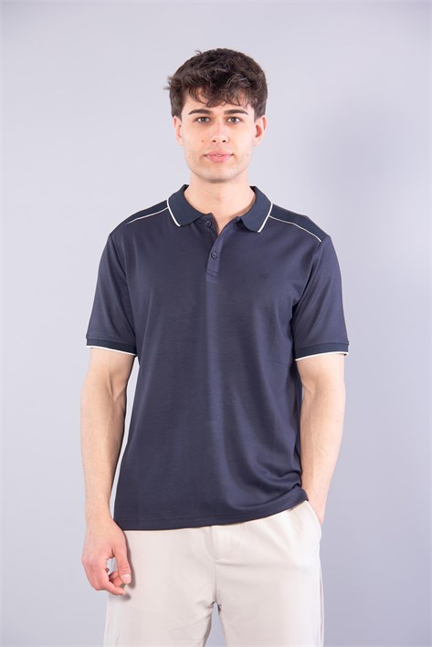 4626 Modal Omuz Parçalı Yakalı T-shirt