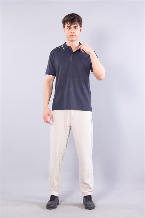 4626 Modal Omuz Parçalı Yakalı T-shirt