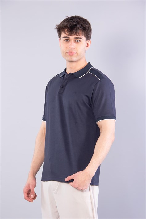 4626 Modal Omuz Parçalı Yakalı T-shirt