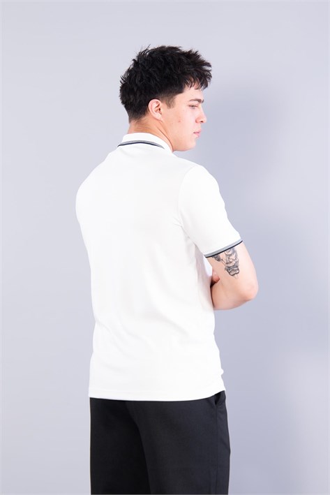 4662 Yakası Çizgili Modal T-shirt