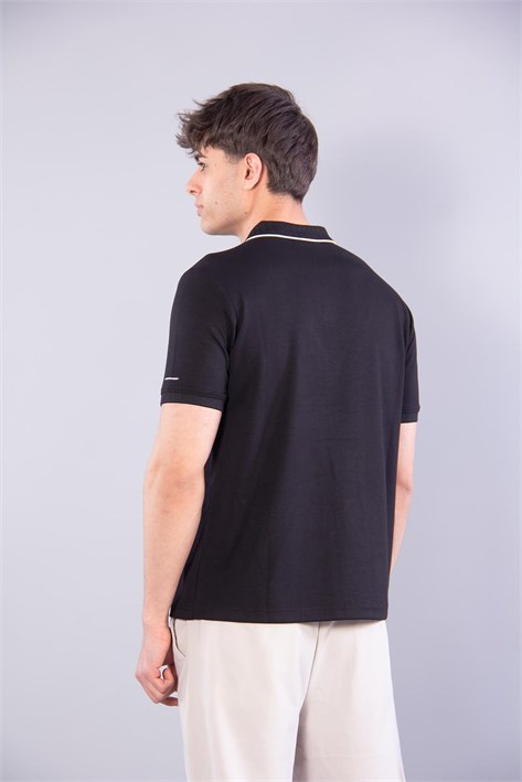 4666 Modal V Patlı Yaka Ucu Çizgili T-shirt