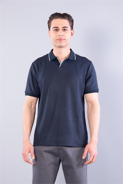 4666 Modal V Patlı Yaka Ucu Çizgili T-shirt