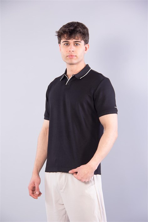 4666 Modal V Patlı Yaka Ucu Çizgili T-shirt
