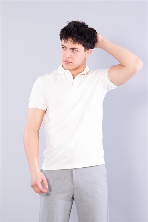 4668 Yaka Kol Ucu Noktalı Modal T-shirt