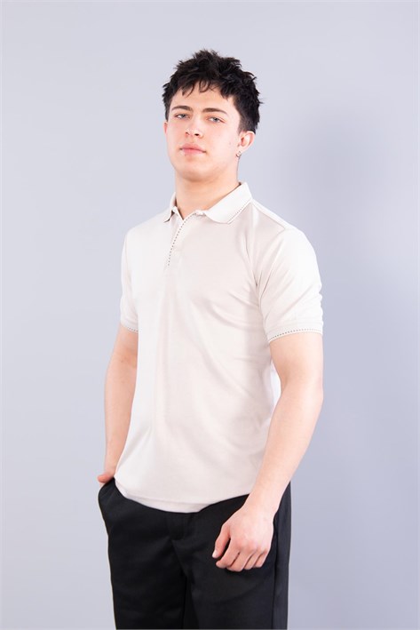 4668 Yaka Kol Ucu Noktalı Modal T-shirt