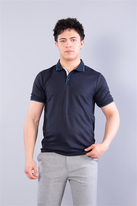 4668 Yaka Kol Ucu Noktalı Modal T-shirt