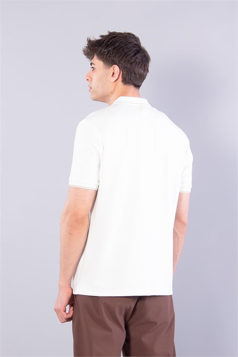 4668 Yaka Kol Ucu Noktalı Modal T-shirt