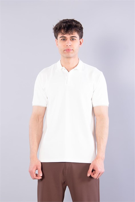 4668 Yaka Kol Ucu Noktalı Modal T-shirt