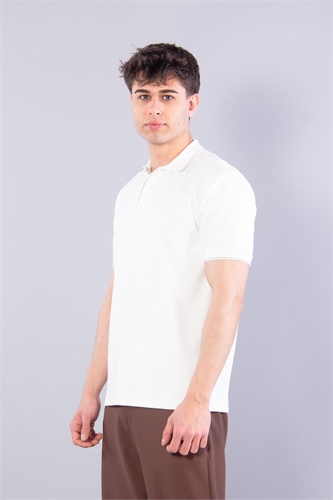 4668 Yaka Kol Ucu Noktalı Modal T-shirt