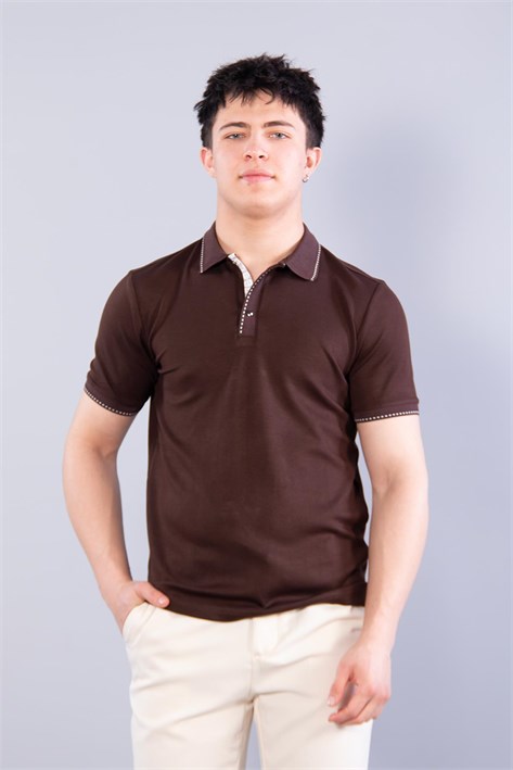 4668 Yaka Kol Ucu Noktalı Modal T-shirt