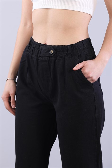4924 Beli Lastikli Düğme Ayrıntılı Pantolon