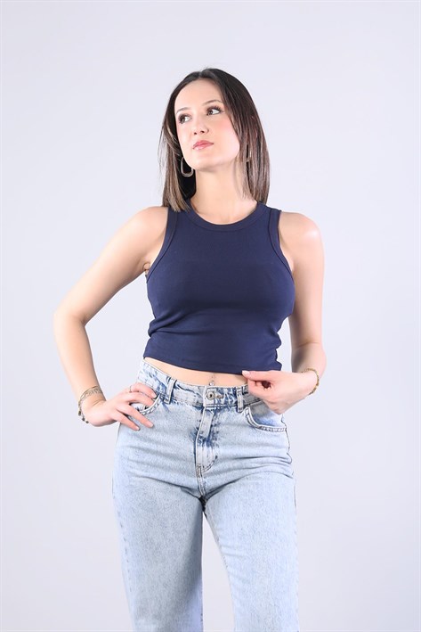5044 Geniş Biyeli Kaplı Modal Atlet