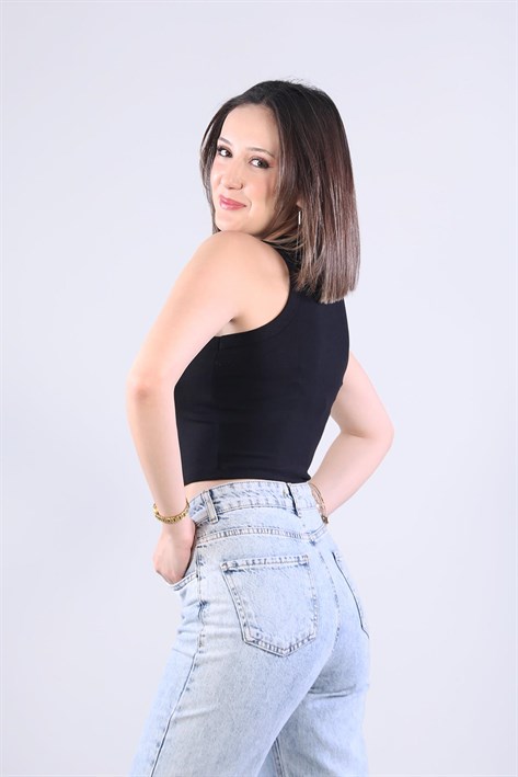 5044 Geniş Biyeli Kaplı Modal Atlet