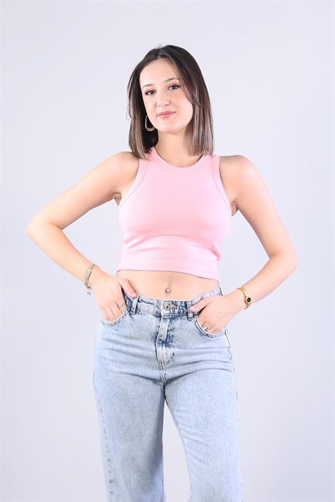 5044 Geniş Biyeli Kaplı Modal Atlet
