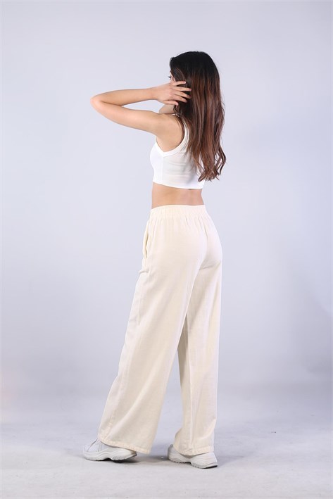 5219 (6230) Beli Süs İpli Pol Paça Pantolon