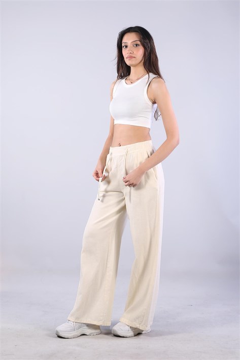 5219 (6230) Beli Süs İpli Pol Paça Pantolon