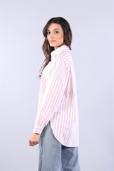 5487 Altı Oval Çizgili Gömlek