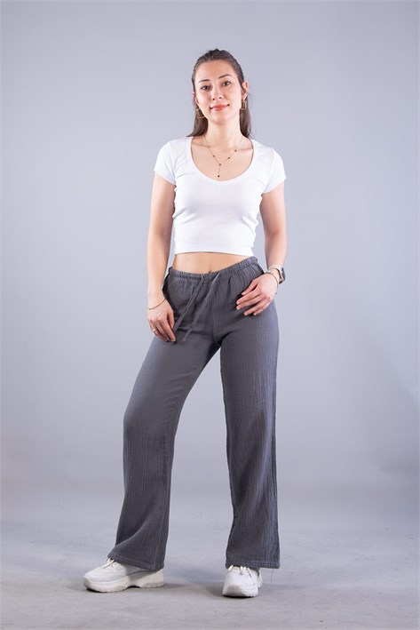 5502 Beli İpli Müslin Pantolon