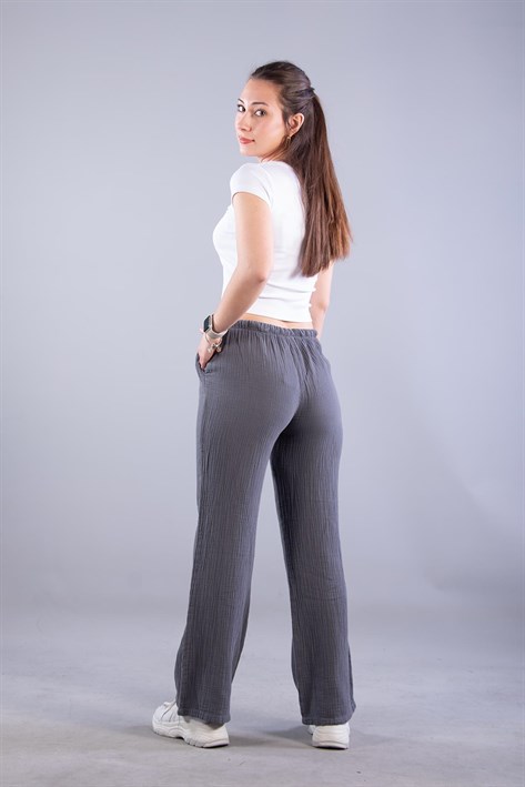 5502 Beli İpli Müslin Pantolon