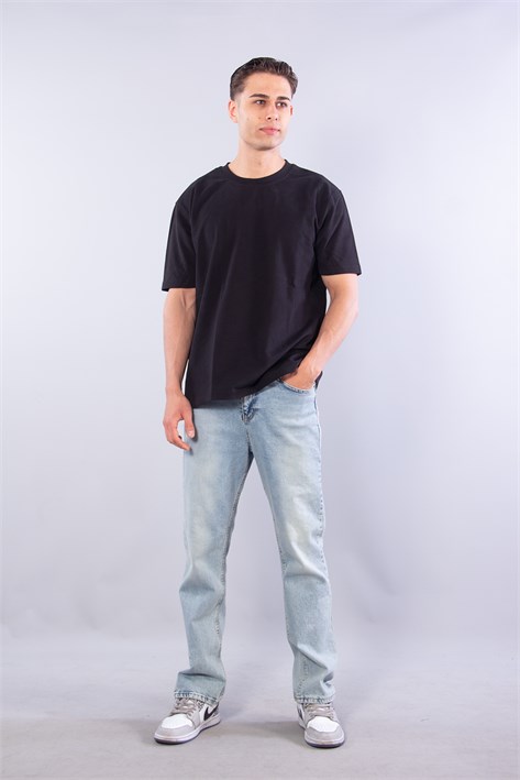 5930 Fırçalı İki İplik O Yaka T-shirt