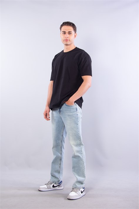 5930 Fırçalı İki İplik O Yaka T-shirt