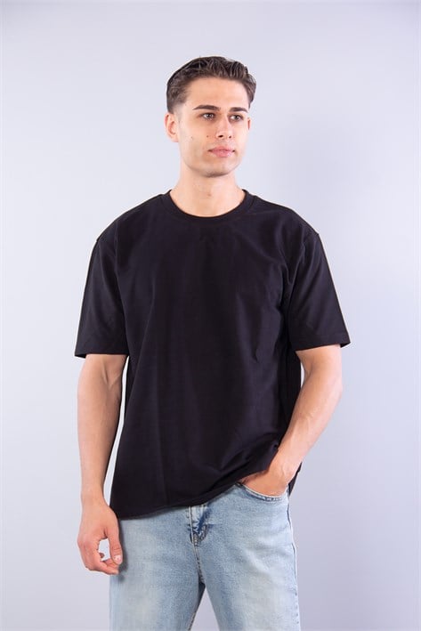 5930 Fırçalı İki İplik O Yaka T-shirt